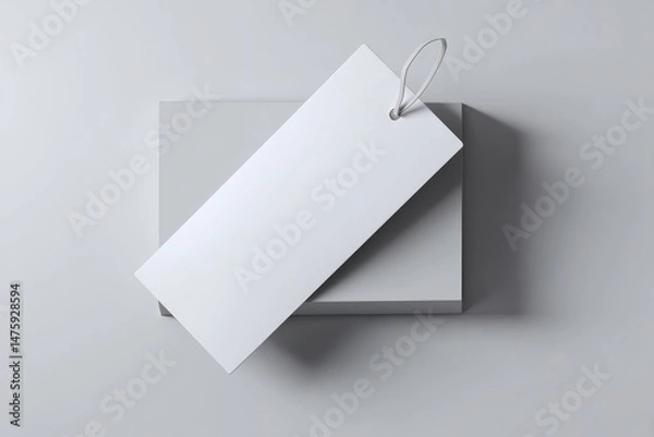 Fototapeta 3D bookmark mockup offering a blank section to feature your custom design or logo.