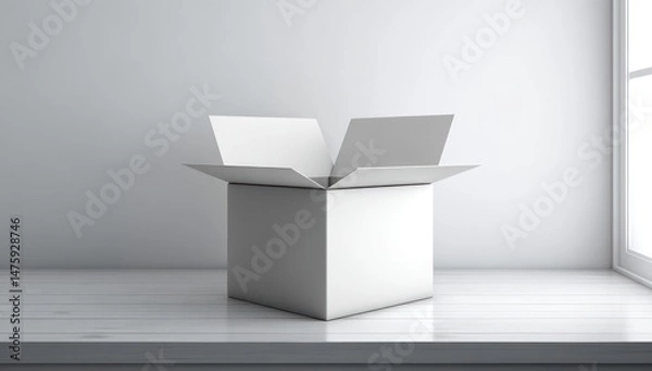 Fototapeta 3D box mockup with blank space for adding your custom logo or design on the surface.