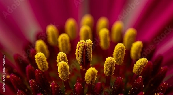 Obraz Magnificent Macro Photography of a Vibrant Purple Flower's Pollen