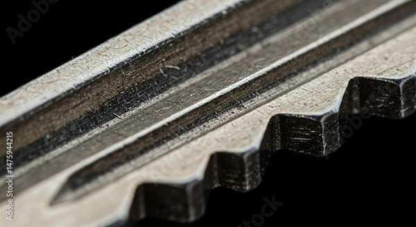Obraz Macro Photography: Close-up View of a Key's Serrations