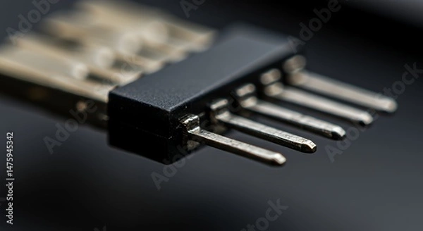 Obraz Close-up of a Micro USB Connector: Detailed View of Pins and Housing