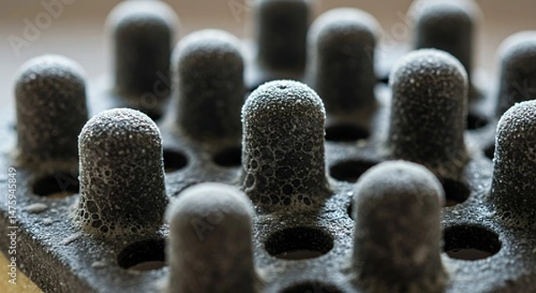Obraz Macro Photography of a Soapy Black Sponge Detail