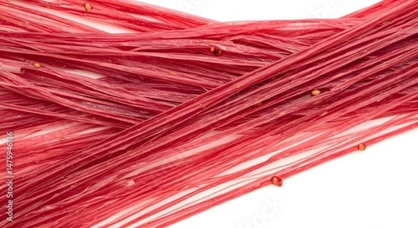 Obraz Abstract Red Textile Fibers Background Texture  Close-up of Interwoven Threads