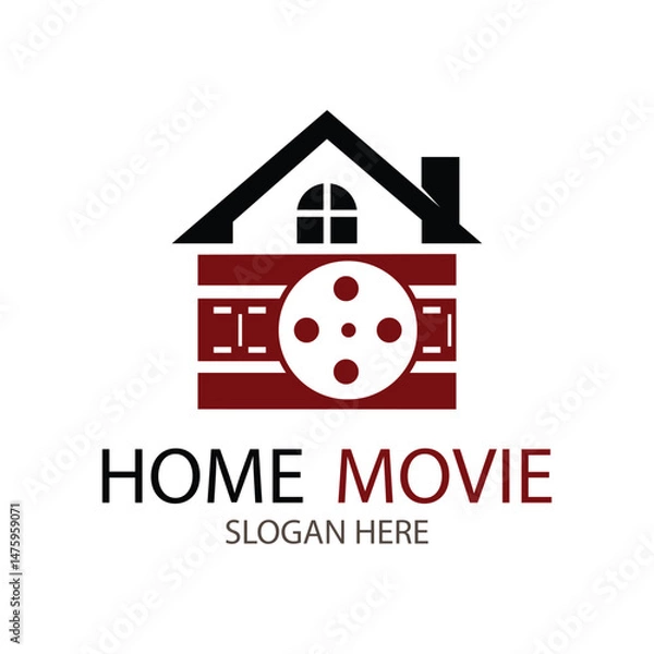 Obraz home movie logo design template in flat style