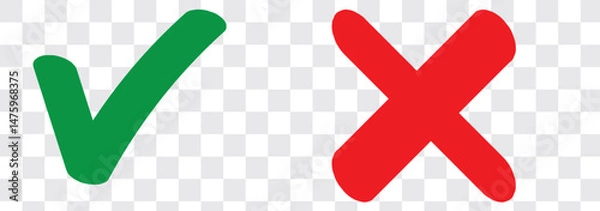 Fototapeta yes no checkmark. cross approval. decision icon
