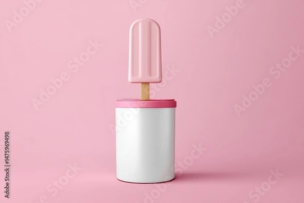 Fototapeta Popsicle tub mockup showcasing available space for your custom branding or logo design.