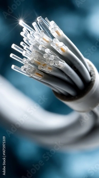 Obraz Close-up of fiber optic cable