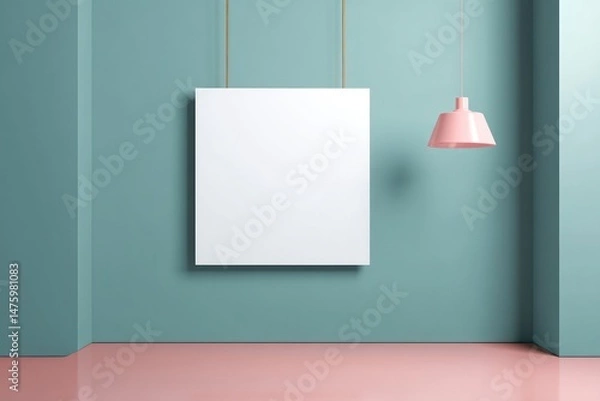 Fototapeta Square poster mockup offering ample blank area to display your brandA's advertisement.
