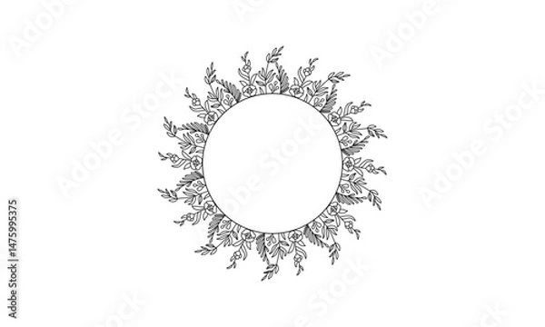 Fototapeta Wildflower Circle Frame Vector