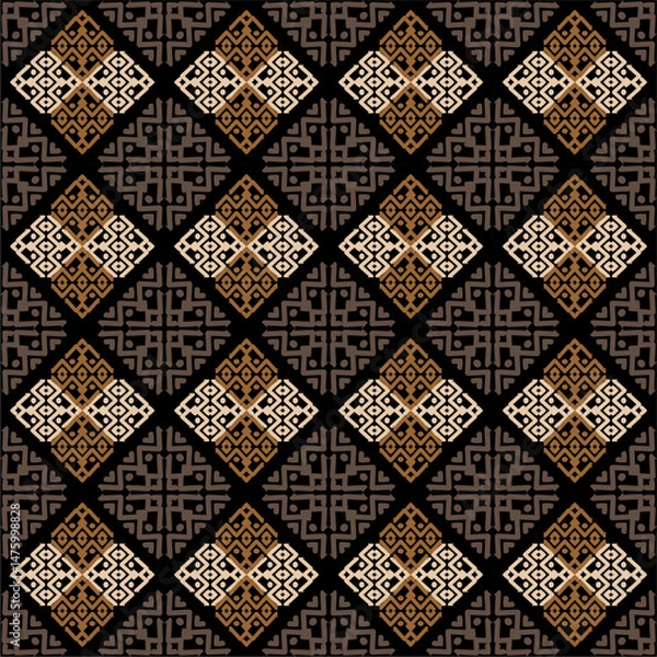 Obraz Beautiful ethnic fabric patterns designed to inspire your creative activities, vector backgrounds.