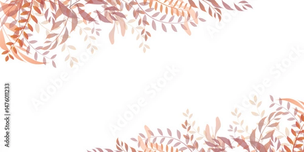 Fototapeta 紅葉　シダ　秋　背景	