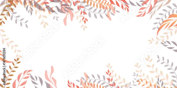 Fototapeta 紅葉　シダ　秋　背景	