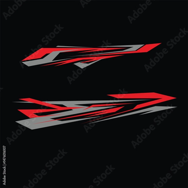 Fototapeta car wrapping decal template vector design. racing car body decals.
