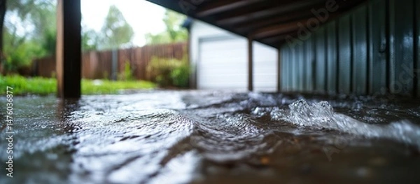Obraz Flooded Patio Underneath A House