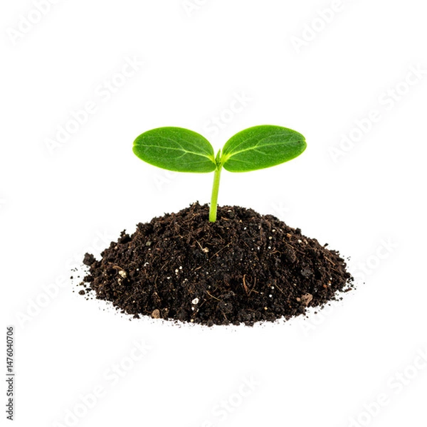 Fototapeta Small Plant with Root System Isolated on PNG Format