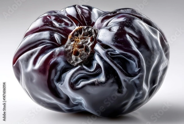 Obraz Unique and Unconventional Dark Eggplant with Wrinkled Texture Against a Minimalist Background for Culinary and Food Photography Use