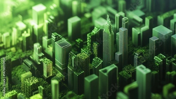 Obraz Eco-Cityscape: A Verdant Urban Utopia