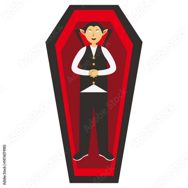 Obraz Halloween Dracula Character. Vector Illustration in Cartoon Style.