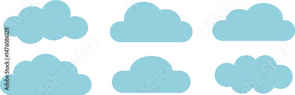 Obraz 空に浮かぶ雲のアイコンベクターイラスト