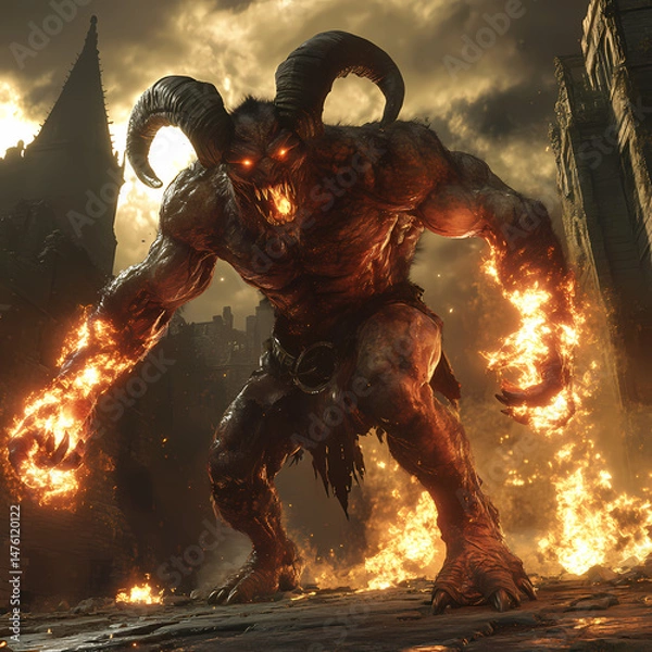 Fototapeta devil in the fire