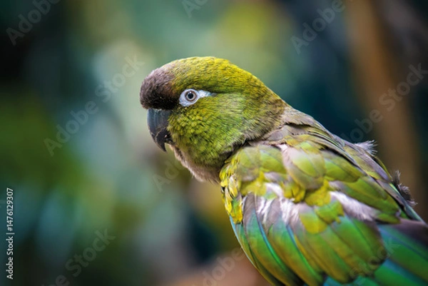 Fototapeta Portrait Burrowing parrot in jungle. Wildlife scene from nature