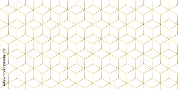 Obraz Vector seamless pattern with hexagon square cube geometric pattern shapes grid metal element texture design. abstract tiles gradient science web tech connection triangle diamond honeycomb.