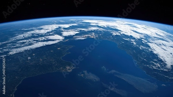 Fototapeta Vast expanse of earth viewed from space.