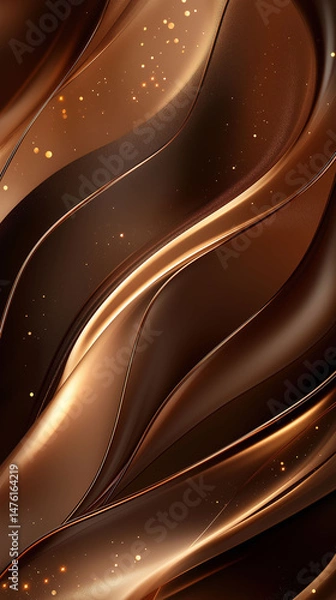 Fototapeta A gold and brown patterned background with a gold and brown swirl. The pattern is very intricate and detailed