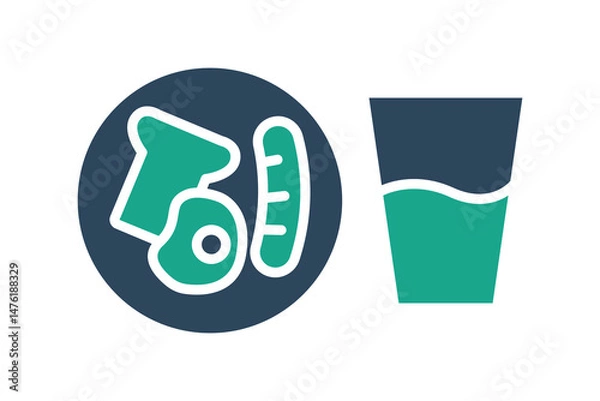 Obraz Brunch icon. solid icon style. icon related to eat. catering elements vector illustration