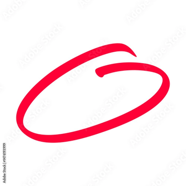 Fototapeta red circle stroke highlight