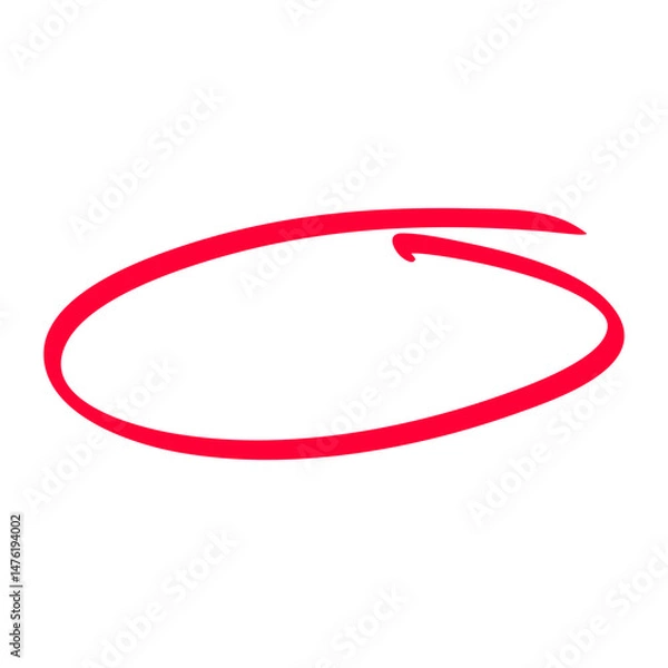 Fototapeta red circle highlight stroke frame	