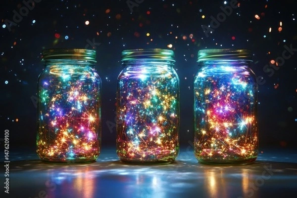 Fototapeta premium quality image of festive shiny sparklers in a jar