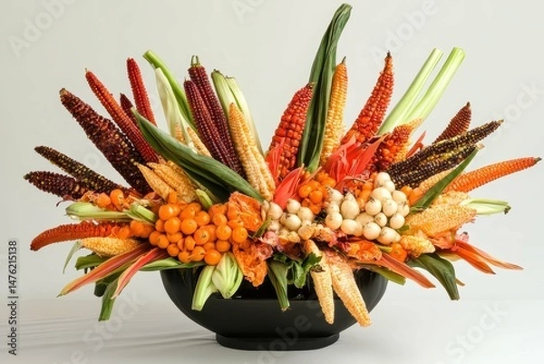 Fototapeta high resolution visual of high angle arrangement with vegetables