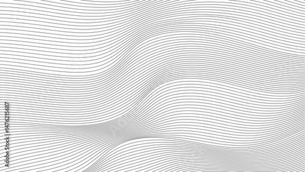Obraz White Abstract Wavy Line Background with Minimal Design