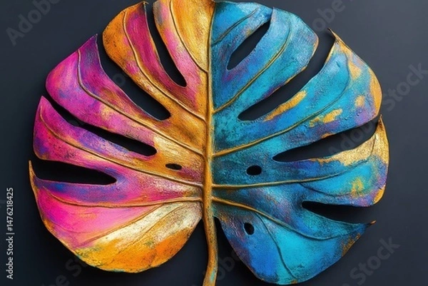 Fototapeta sharp picture of macro photography of tropical leaf