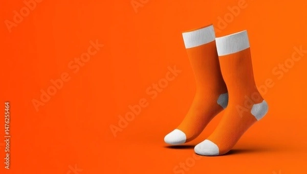Fototapeta 3D rendered cartoon socks mockup with blank area for inserting your custom artwork or logo.