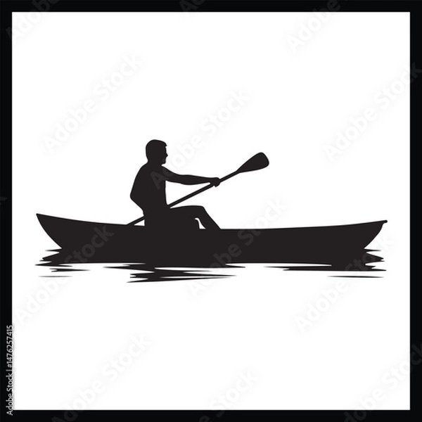 Fototapeta Athlete Rowing Action Silhouette Art