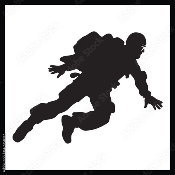 Fototapeta Skydiver Falling Silhouette Graphic