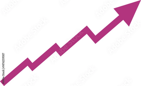 Obraz Business growth success chart with arrow, business bar sign, profit growing symbol.