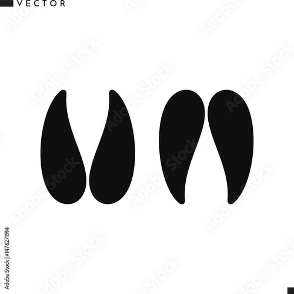 Obraz Sheep footprint vector. Ram footprint 
