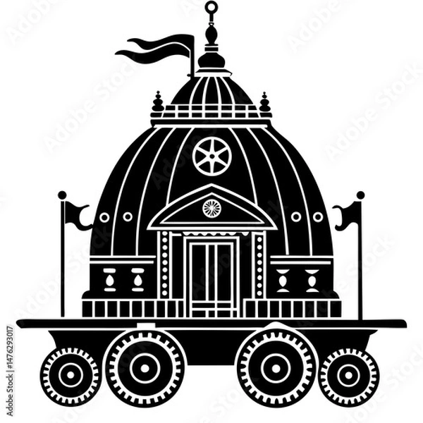 Fototapeta Spiritual and colorful festival art honoring lord jagannath and the rath yatra ceremony