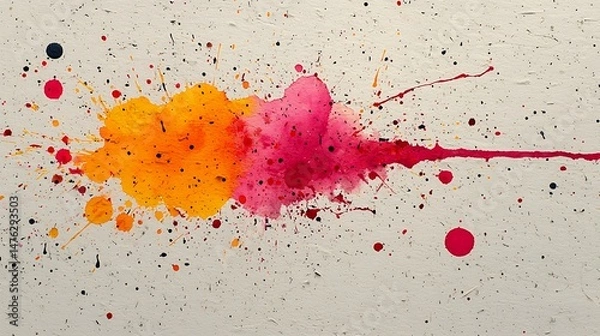 Obraz Vivid paint splatters burst across canvas
