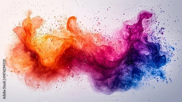 Obraz Watercolor Explosion Radiant Colors Collide