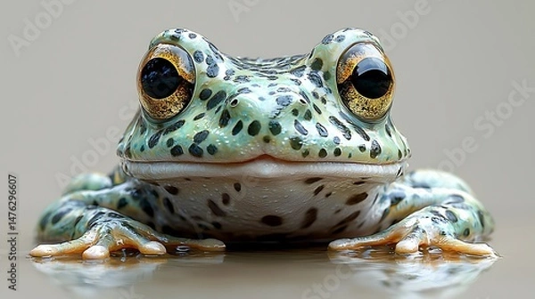 Obraz Wideeyed spotted frog staring out