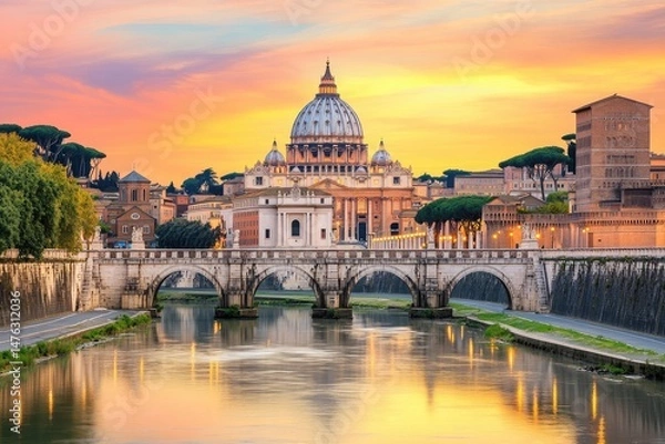 Fototapeta Vatican City at Sunset