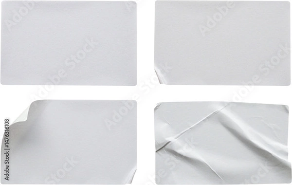 Obraz Paper sticker label isolated on white background