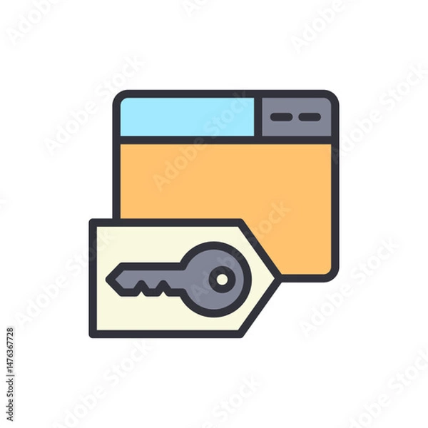 Fototapeta Data Encryption Through Access Keys For Information Security Concept