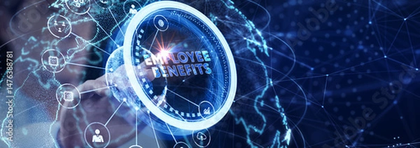 Fototapeta Business, Technology, Internet and network concept. Shows the inscription: EMPLOYEE BENEFITS.