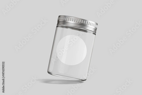 Fototapeta Clear Jar Mockup. 3D Render