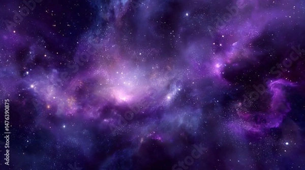Fototapeta Vast galaxy background with swirling stars nebulae and deep purples creating a cosmic and awe inspiring look 